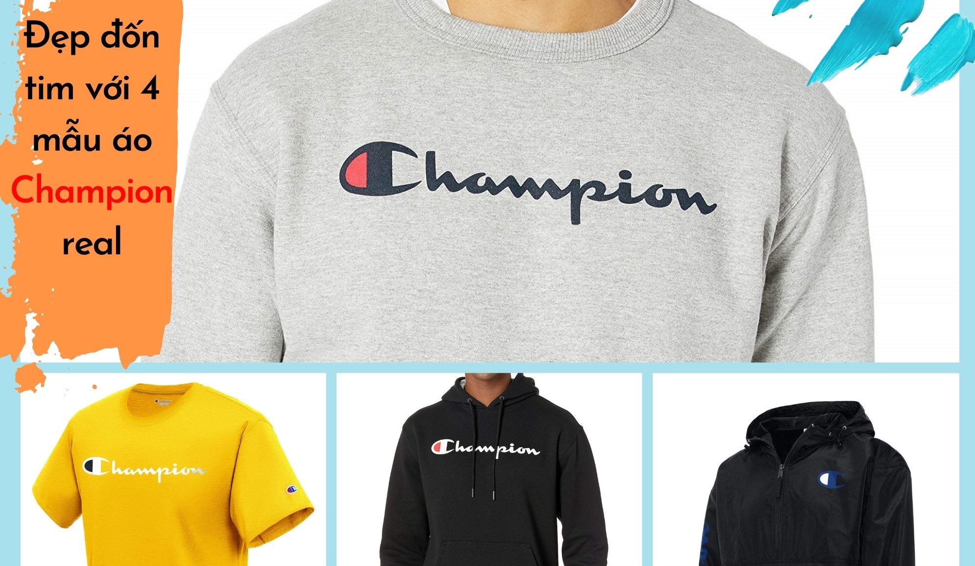 Đẹp đốn tim với 4 mẫu áo Champion real sốt xình xịch trên Amazon